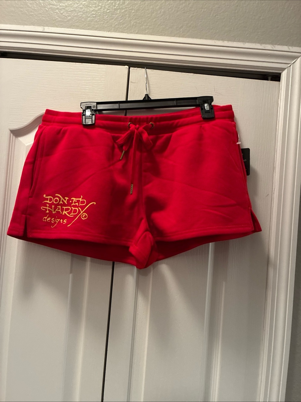 Ed hardy ladies fleece shorts size XL